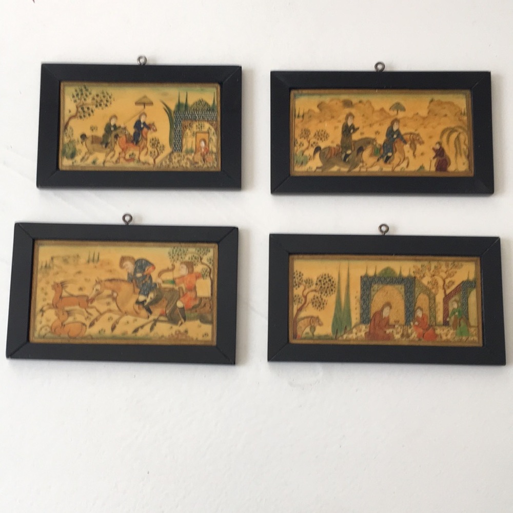 Vintage Set of Four Framed Japanese Art Prints